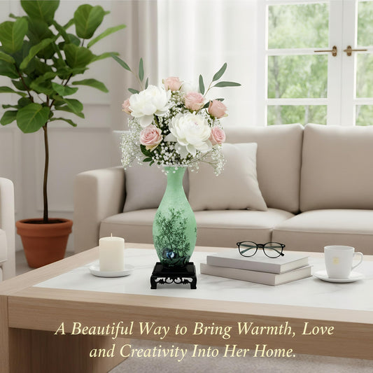 YIZHOR Puzzle Vase interlocking pieces form a decorative 3D flower vase on shelf