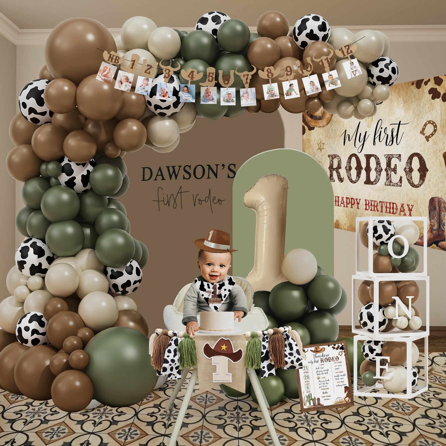 YJDFWAUT My First Rodeo Cake Topper adds a personalized focal point to celebratory cake.