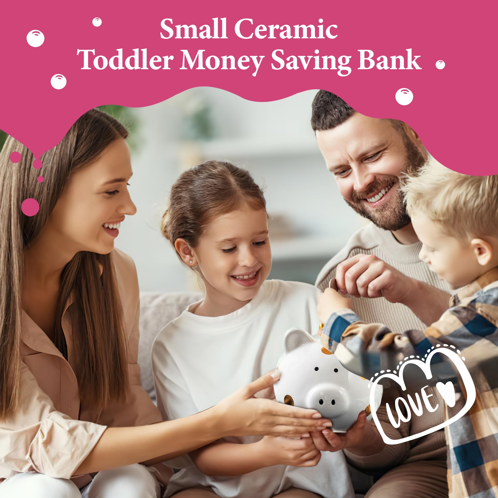 YJNSFT compact size piggy bank ideal for toddlers and early savers