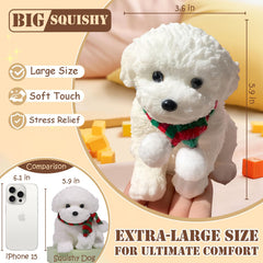 YJPPDD Big Taba squishy dog in hand for portable stress relief.