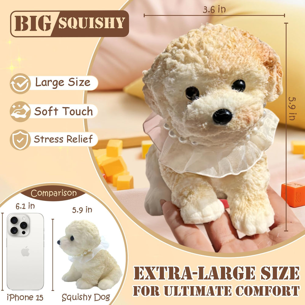 YJPPDD Big Taba Squishy Dog cream comfort hold: easy gripping and satisfying presses.