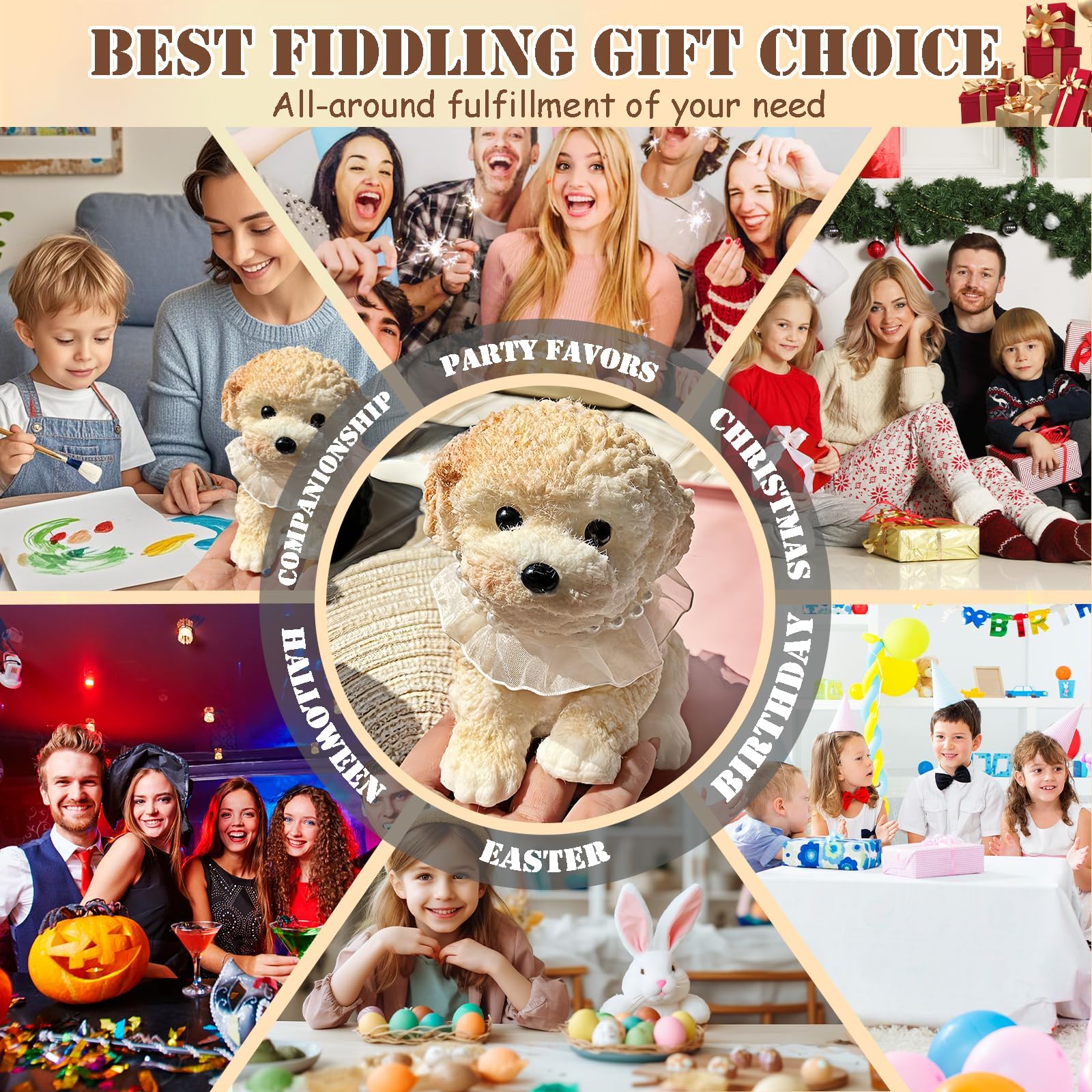 YJPPDD Big Taba Squishy Dog cream stress-relief use: perfect for home, desk, or classroom.