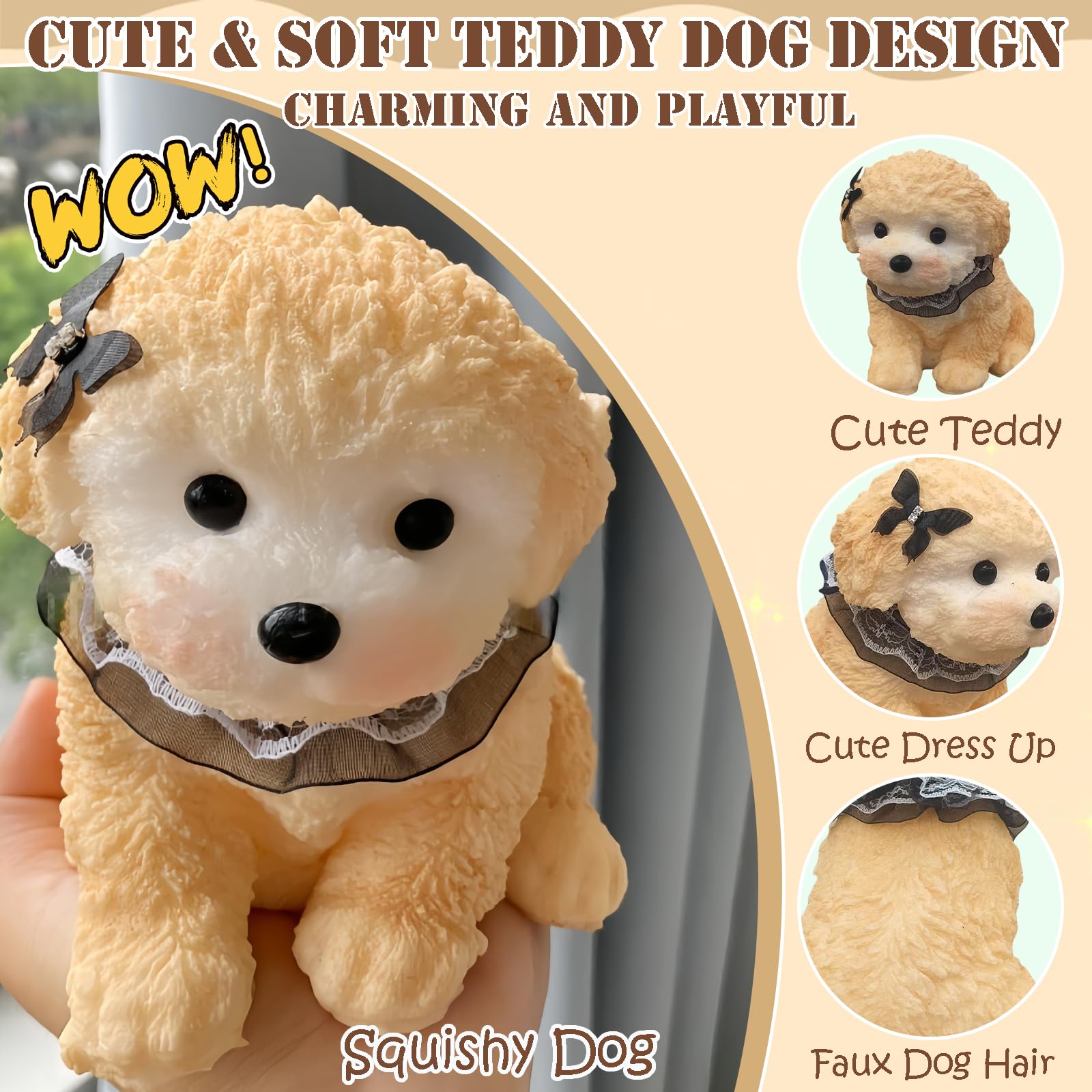 YJPPDD Taba Dog Squishy squeeze-action demonstrates stress relief potential