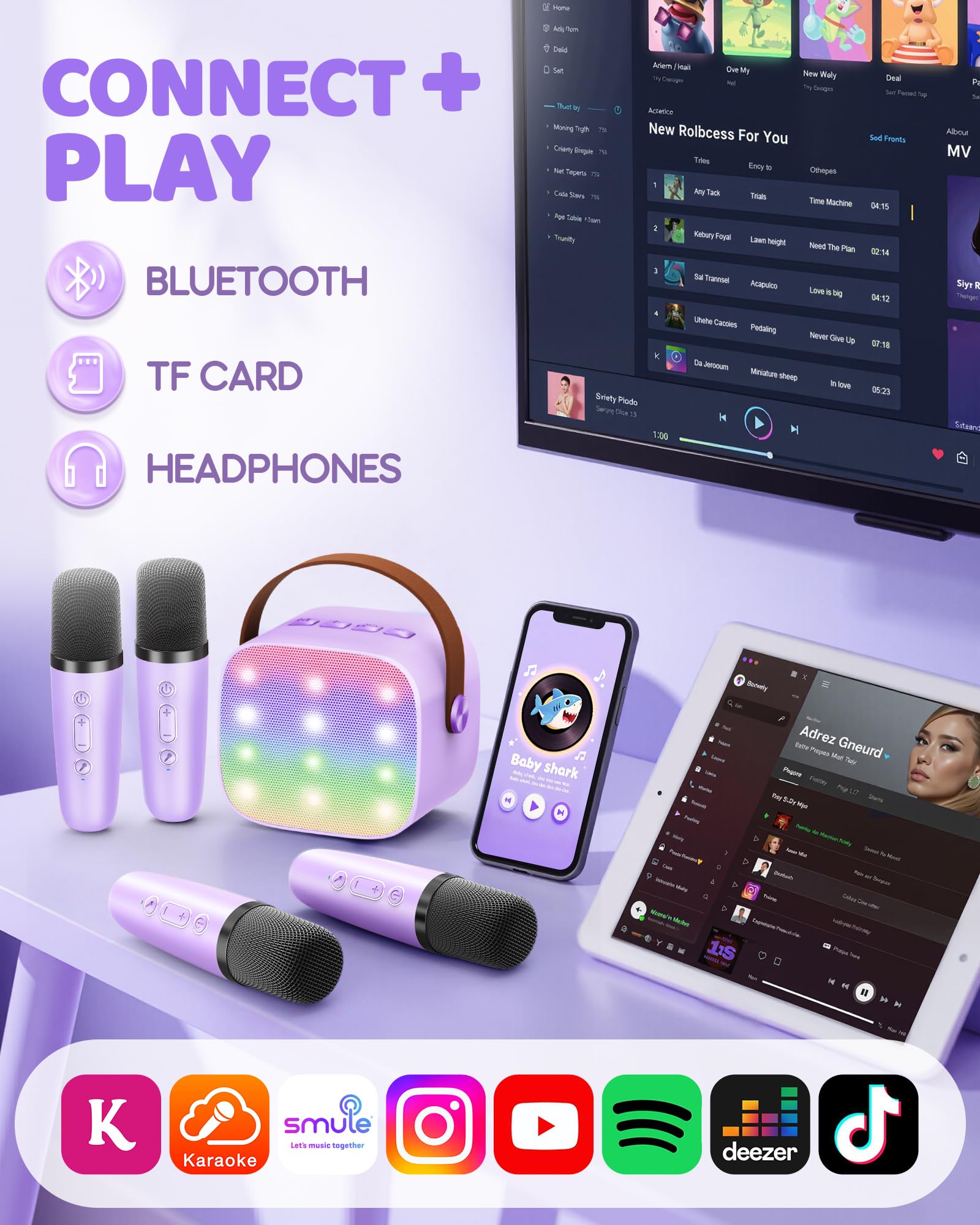 YLL gift box packaging showcases a stylish karaoke set for birthdays.