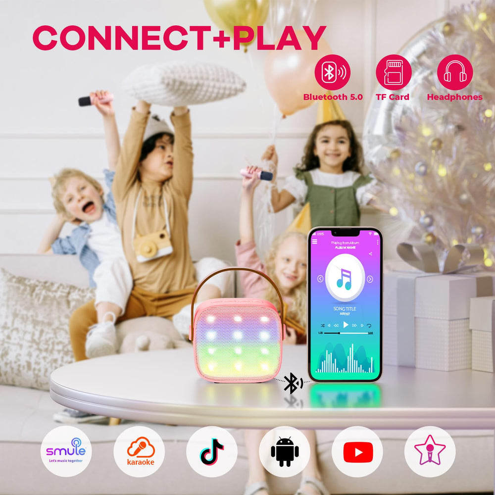 YLL Karaoke Machine Rose Bluetooth setup for quick song streaming