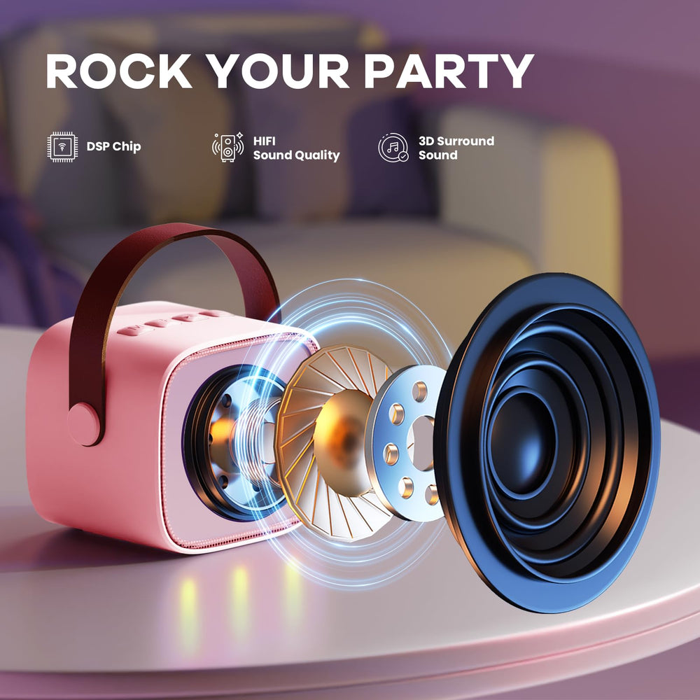 YLL Karaoke Machine Rose LED light show enhances joyful sing-alongs