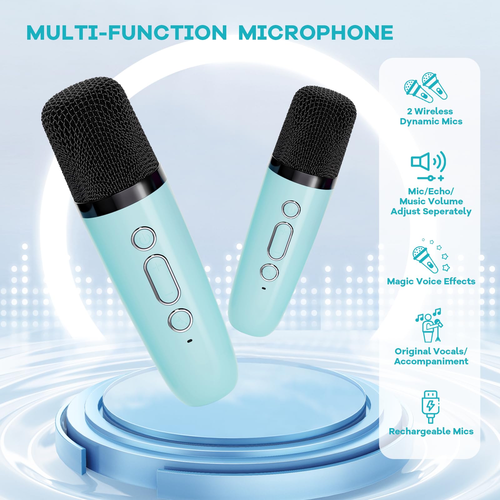 YLL karaoke machine LED lights syncing with rhythm for festive ambiance