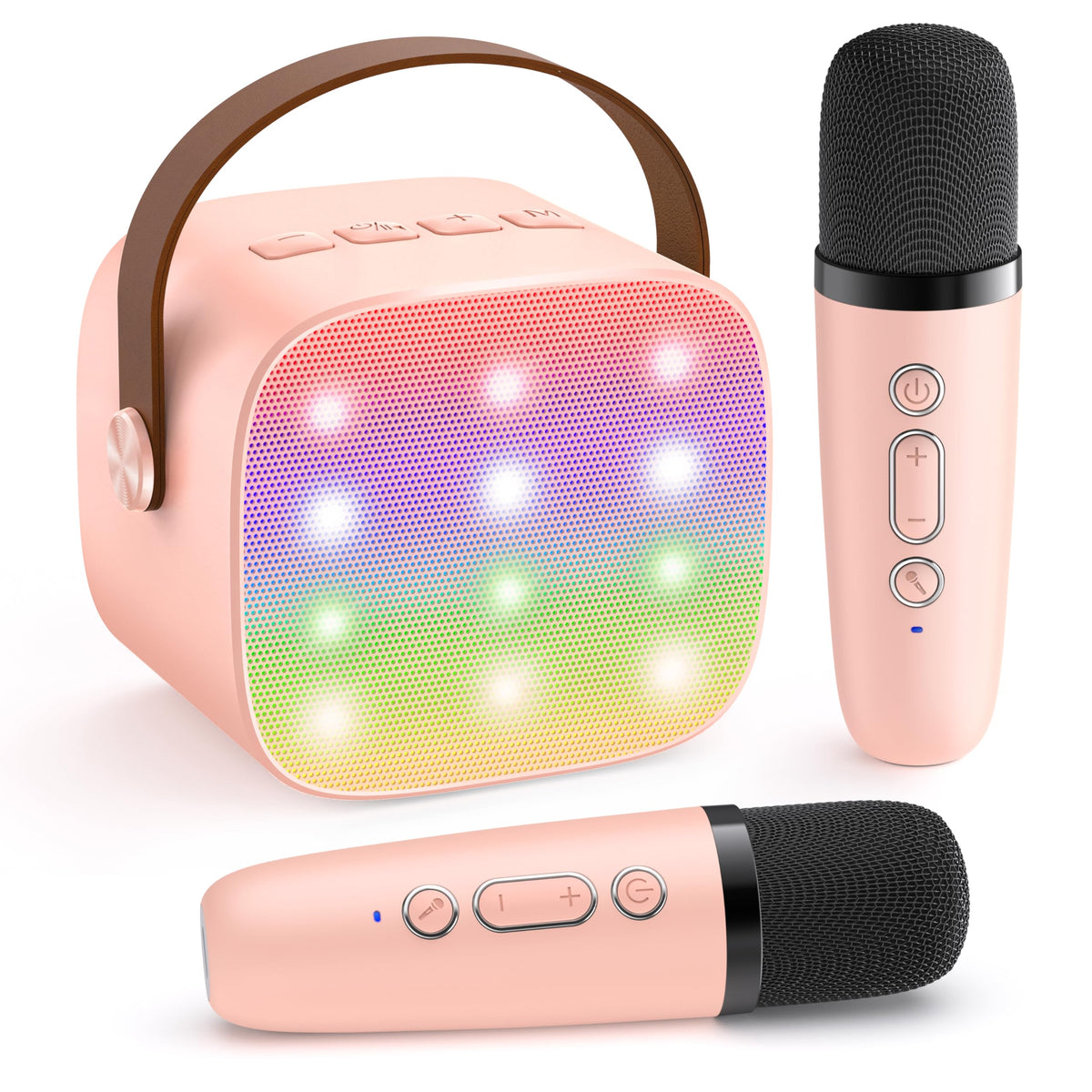 YLL karaoke machine with two wireless mics for lively duet performances and family sing-alongs