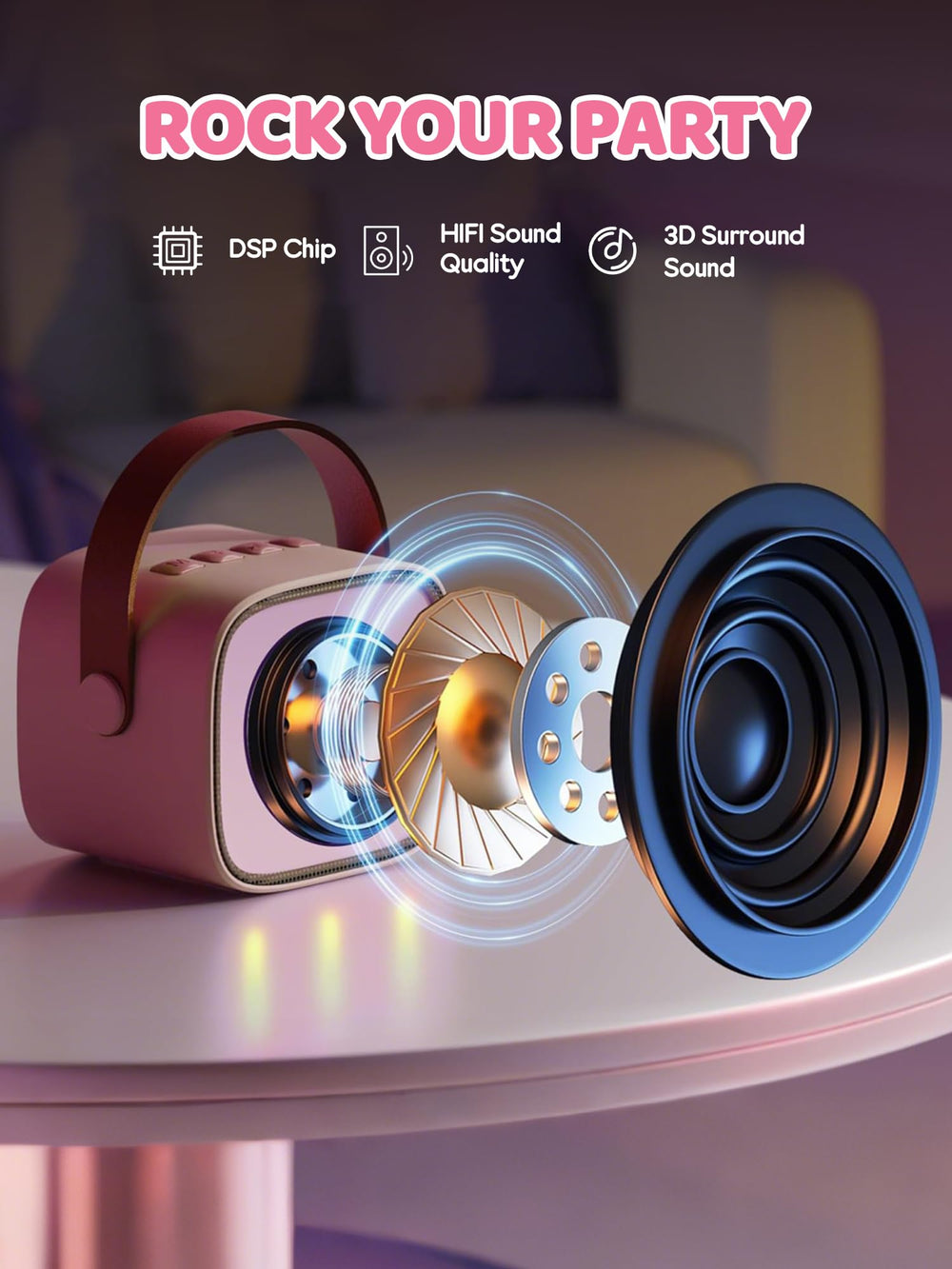 YLL mini karaoke machine in a compact design for on-the-go fun