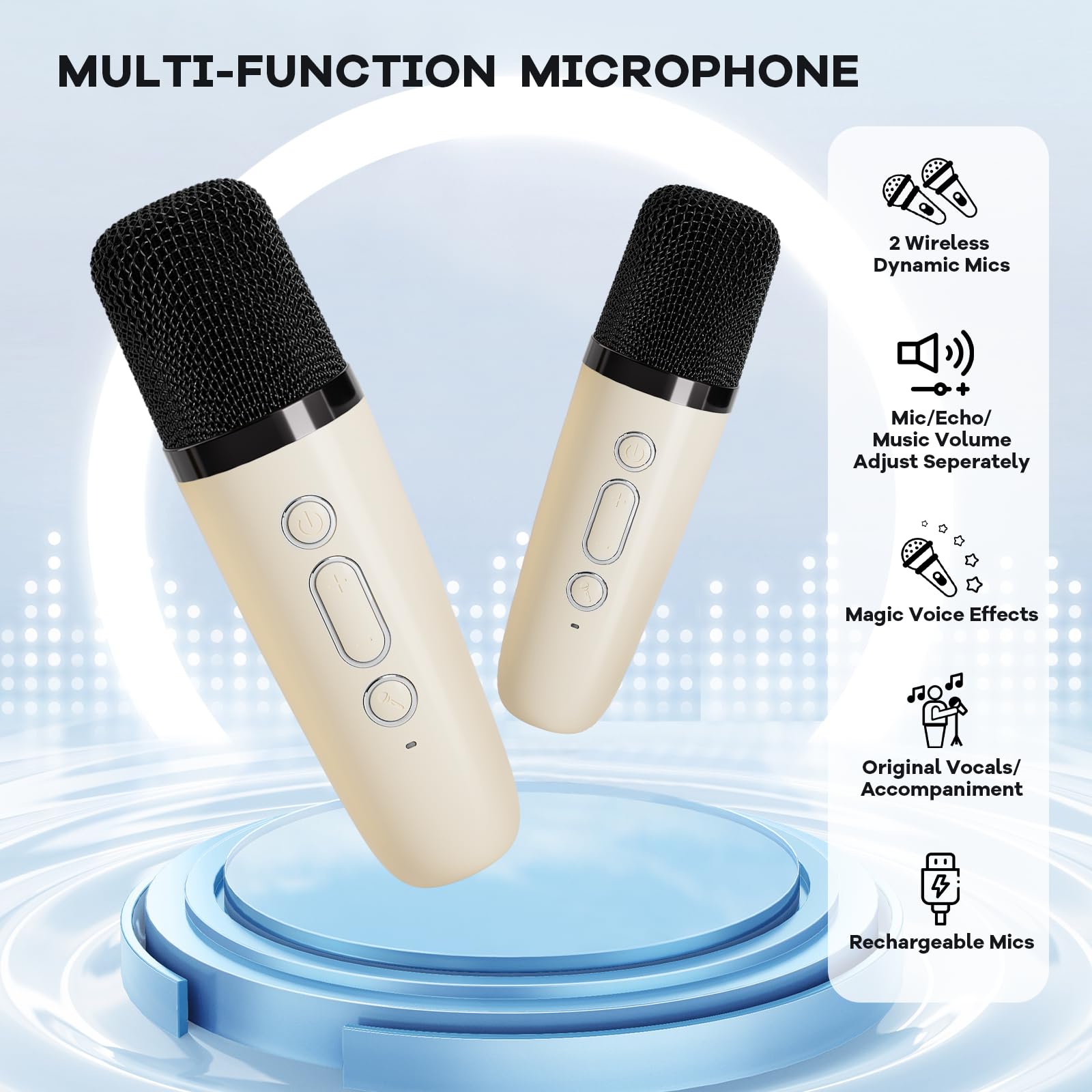 YLL mini karaoke machine rear headphone output for private practice