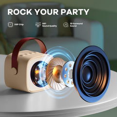 YLL mini karaoke machine LED rhythm lights energize the party atmosphere