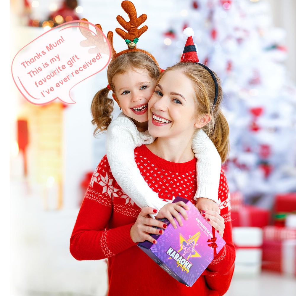 YLL Mini Karaoke Machine with two wireless mics enables duet singing and family fun.