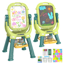 Ylovetoys Easel with 360-degree rotation enables two-sided play for kids.