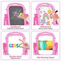 Ylovetoys Easel board measures 9.8 by 13.1 inches for compact art.