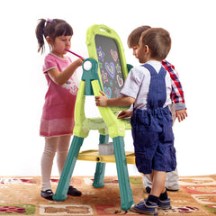 Ylovetoys Easel double-sided chalkboard and whiteboard for versatile art activities.