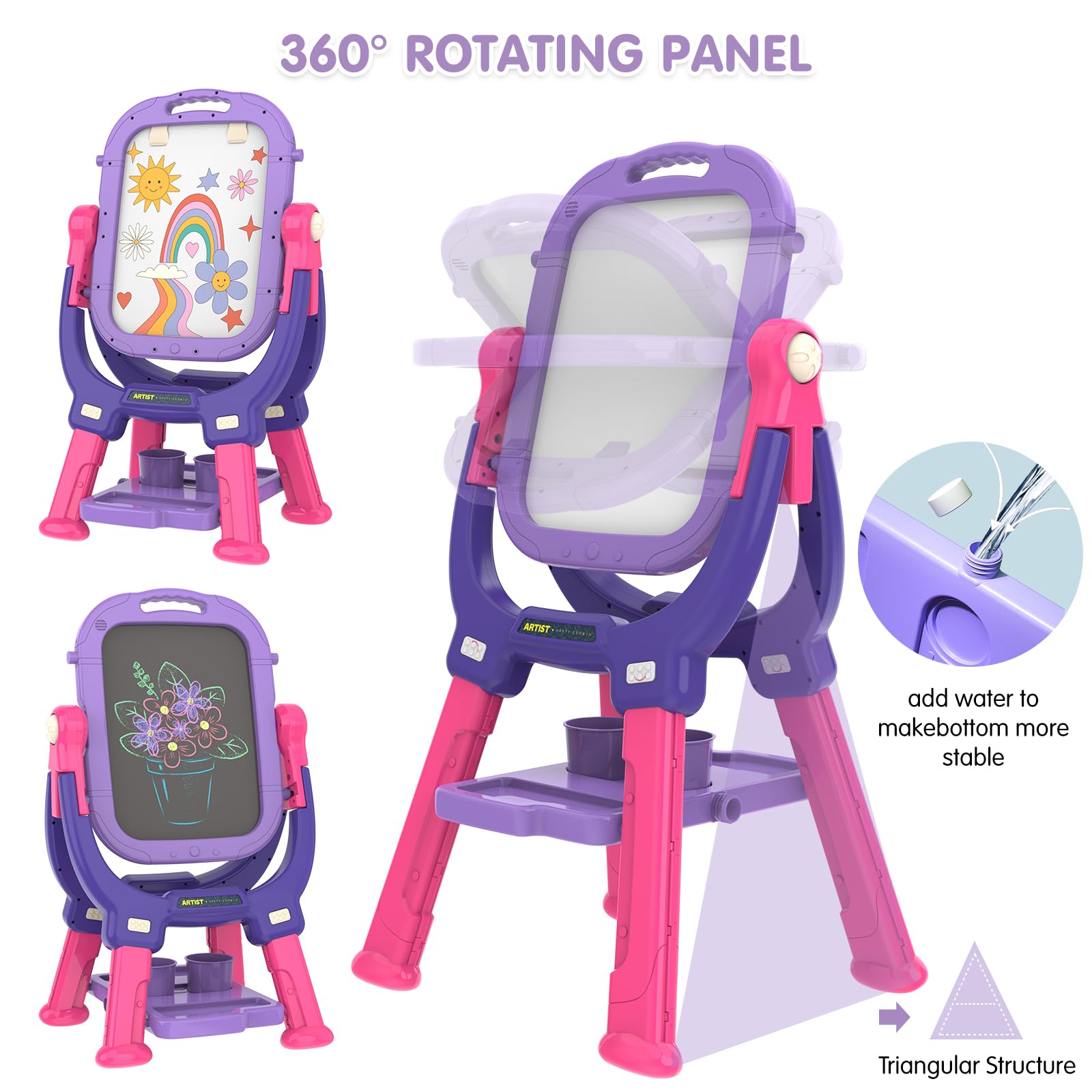 Ylovetoys easel suitable for indoor and outdoor creative play