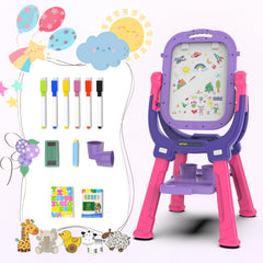Ylovetoys easel in purple-red color boosts imaginative learning