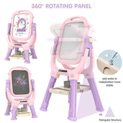 Two kids draw side-by-side on the Ylovetoys Easel