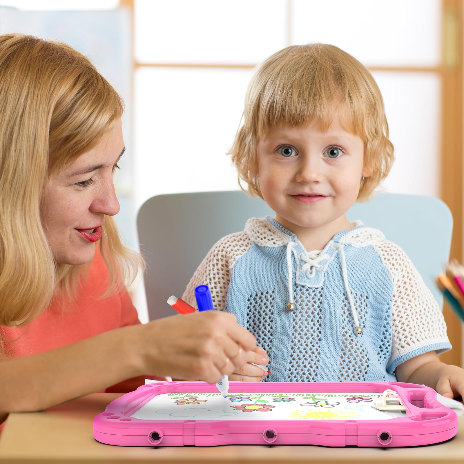 Ylovetoys alphabet magnets and buttons support playful literacy and learning activities.