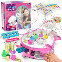 Ylovetoys kids nail polish set with colorful bottles for creative, mess-free nail art.