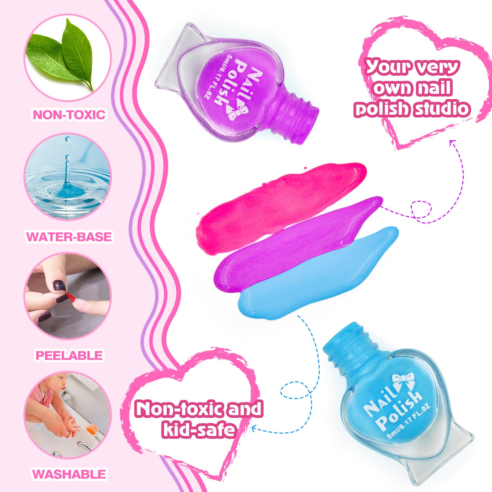 Ylovetoys nail studio accessories including toe separators and file boost tidy, imaginative play.