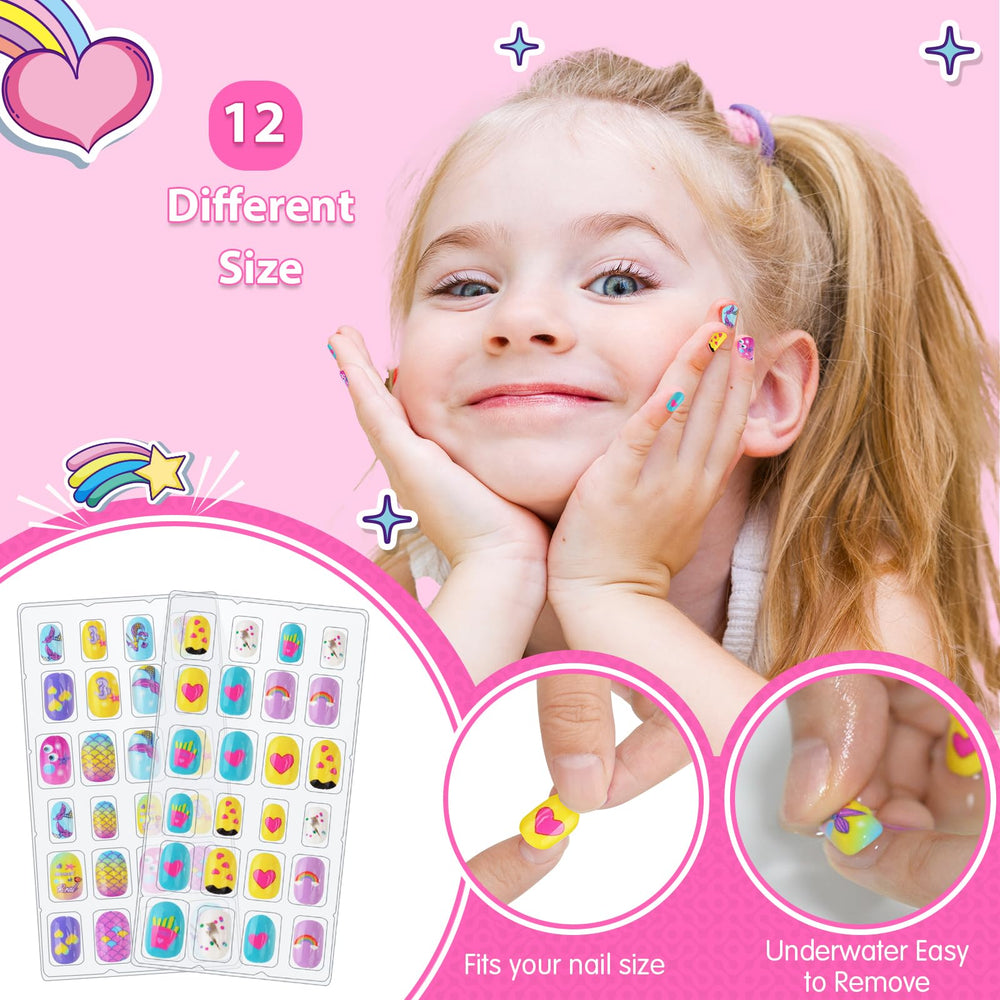 Ylovetoys press-on nails and stickers for easy, reusable fashion creations.