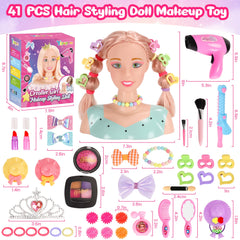 Ylpaprm doll head with curling iron enables versatile DIY hairstyles