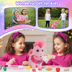 Ylpaprm Pony licking tail realism enhances lifelike pretend pet play