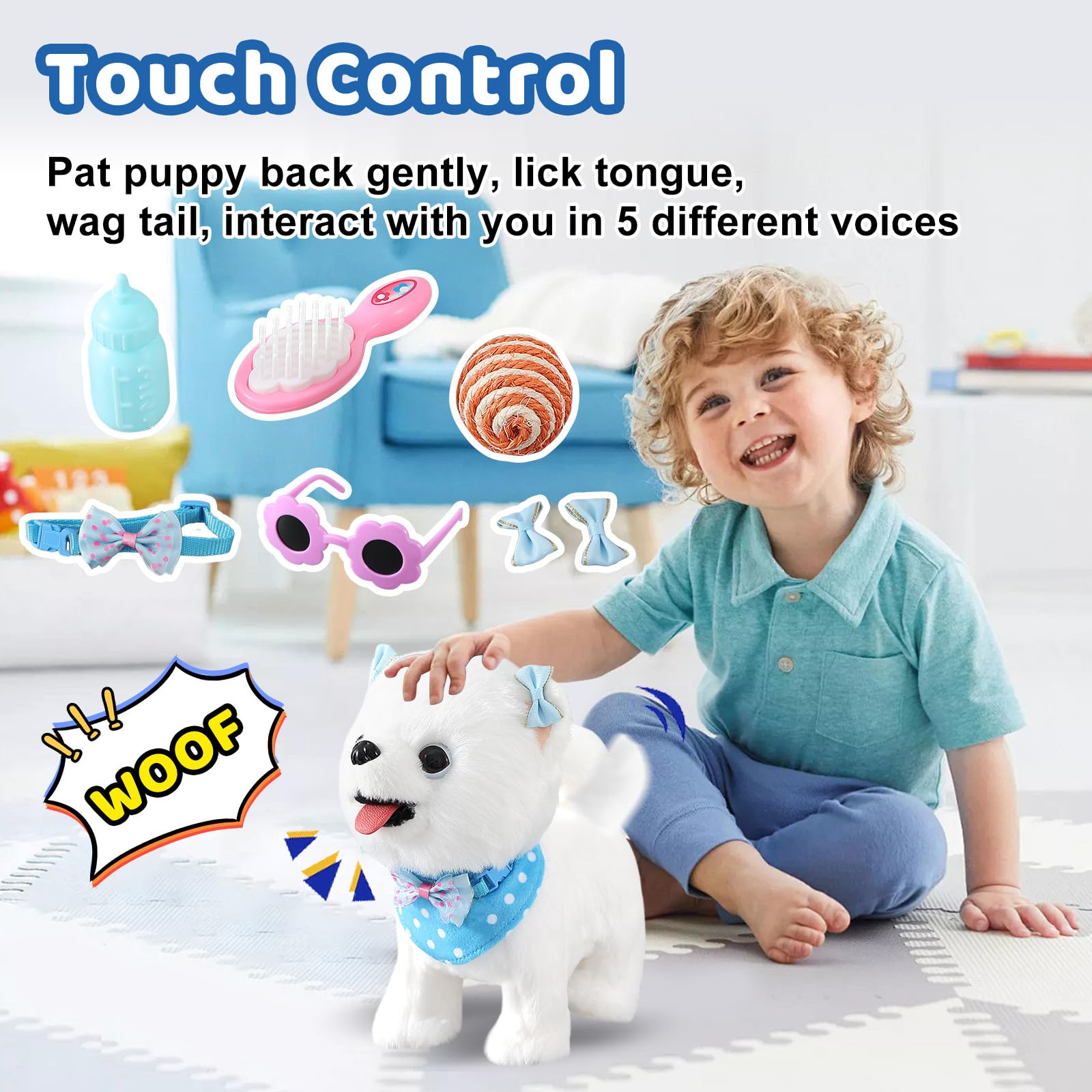 Ylpaprm remote control leash enables kids to guide their pretend puppy.