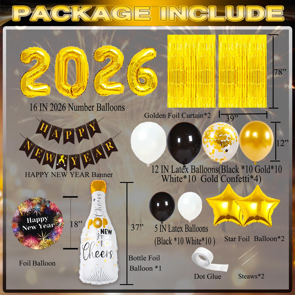 YLTFUTR 2026 number balloons for bold focal points at NYE celebrations.
