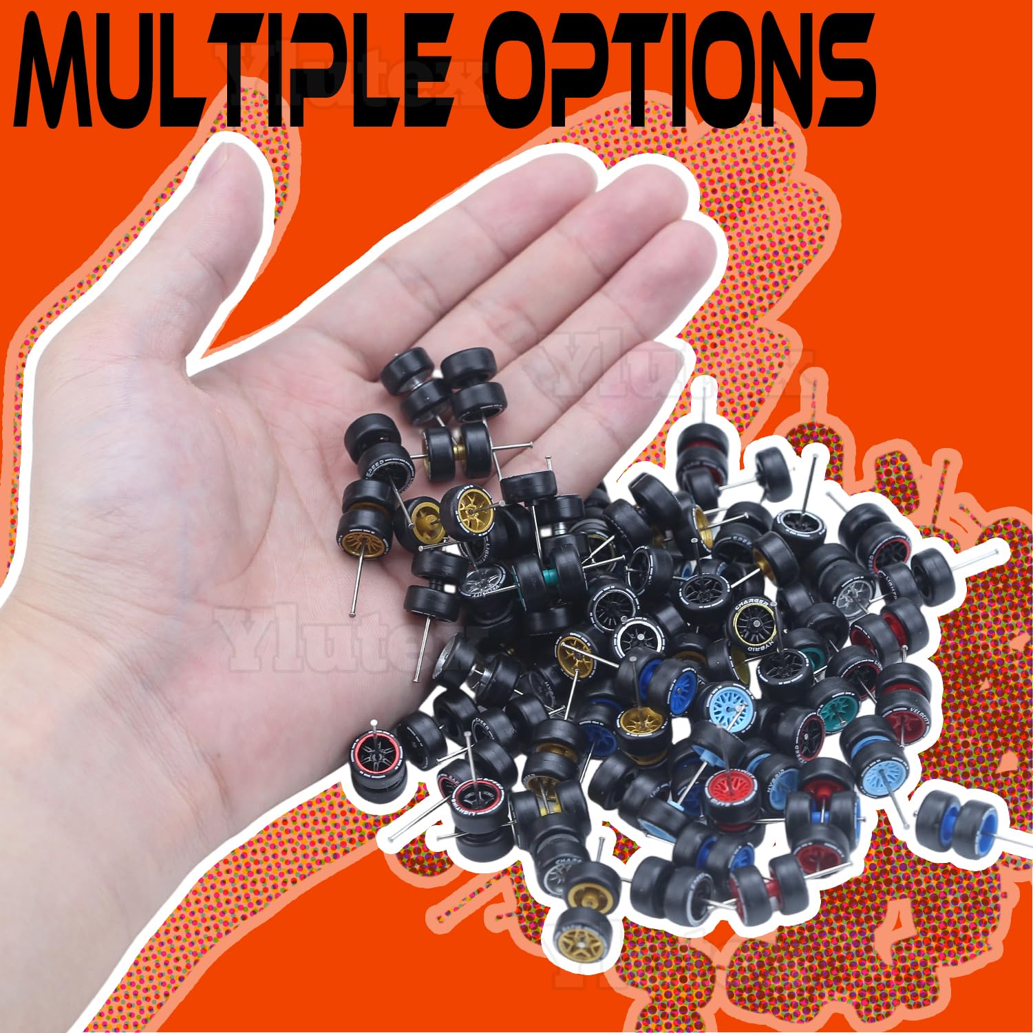 Ylutex 1/64 quick-install wheels allow fast upgrades on diecast cars.