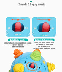YMDLY Toys self-rolling ball action encourages crawling and movement.