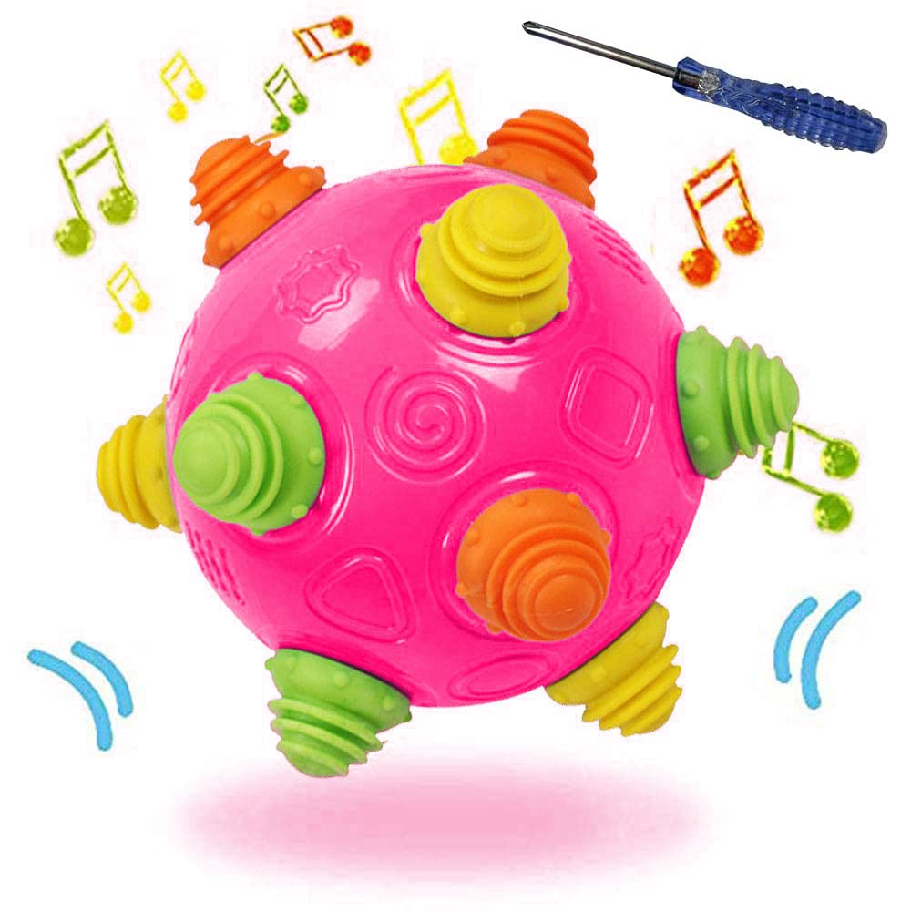 YMDLY Toys music shake ball in navy blue inviting toddlers to roll and chase