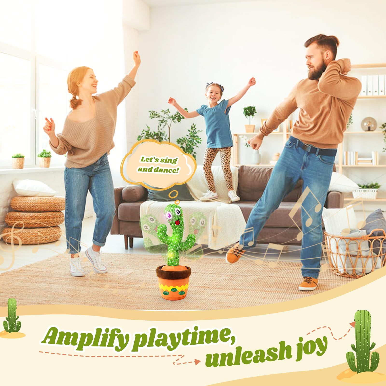 YMLTP dancing cactus lights up during nighttime play