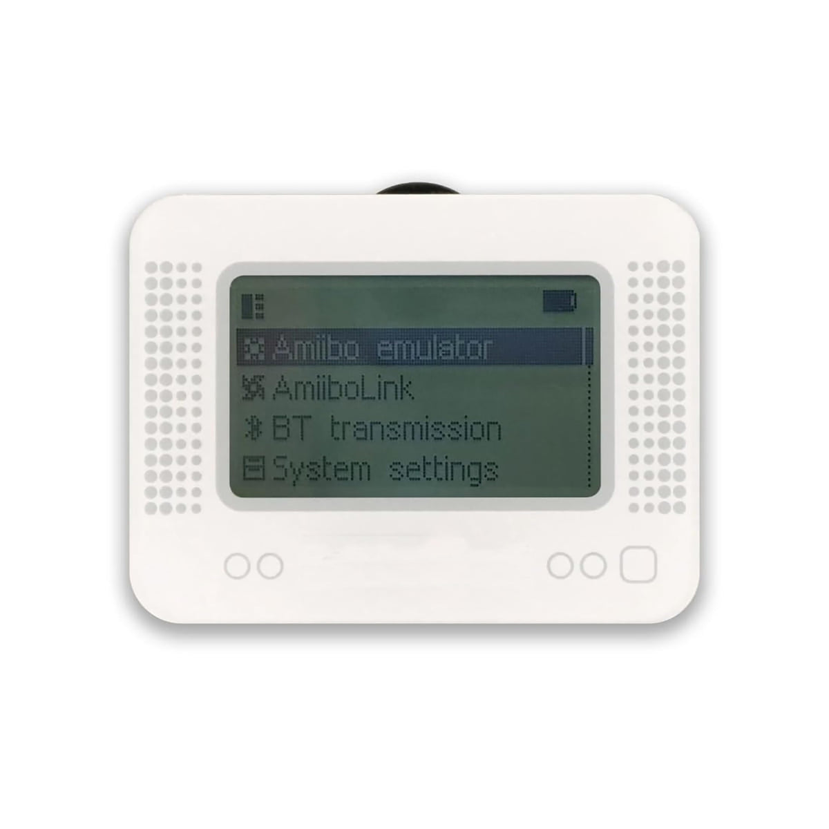 YMW Allmiibo Emulator front view shows compact form for on-the-go gaming.