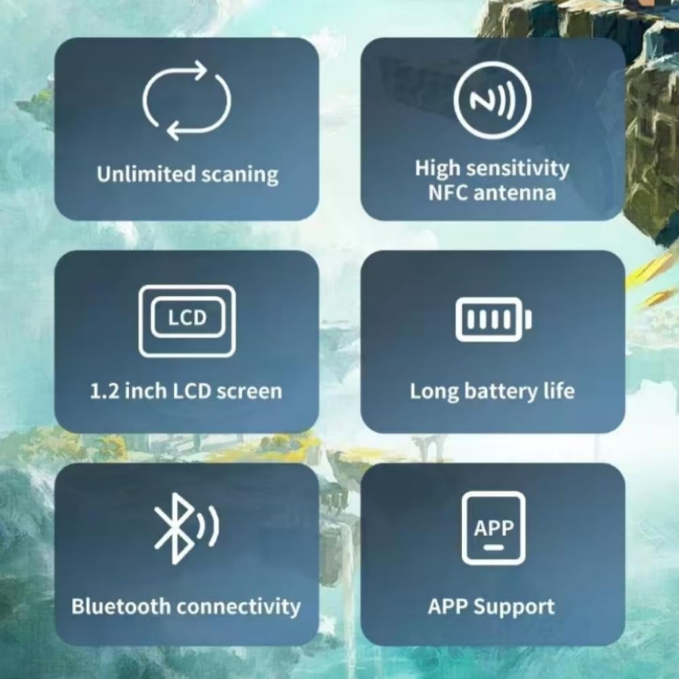 YMW Allmiibo Emulator rechargeable battery powers longer sessions.