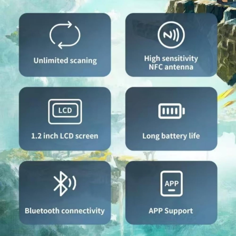 YMW Allmiibo Emulator rechargeable battery powers longer sessions.