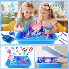 Ynanimery Mermaid Sensory Bin with mermaid tails and pearl shells boosts hands-on exploration