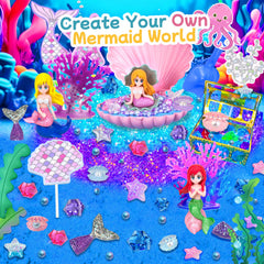 Ynanimery Mermaid Sensory Bin treasure chest and gems invite pretend treasure hunts