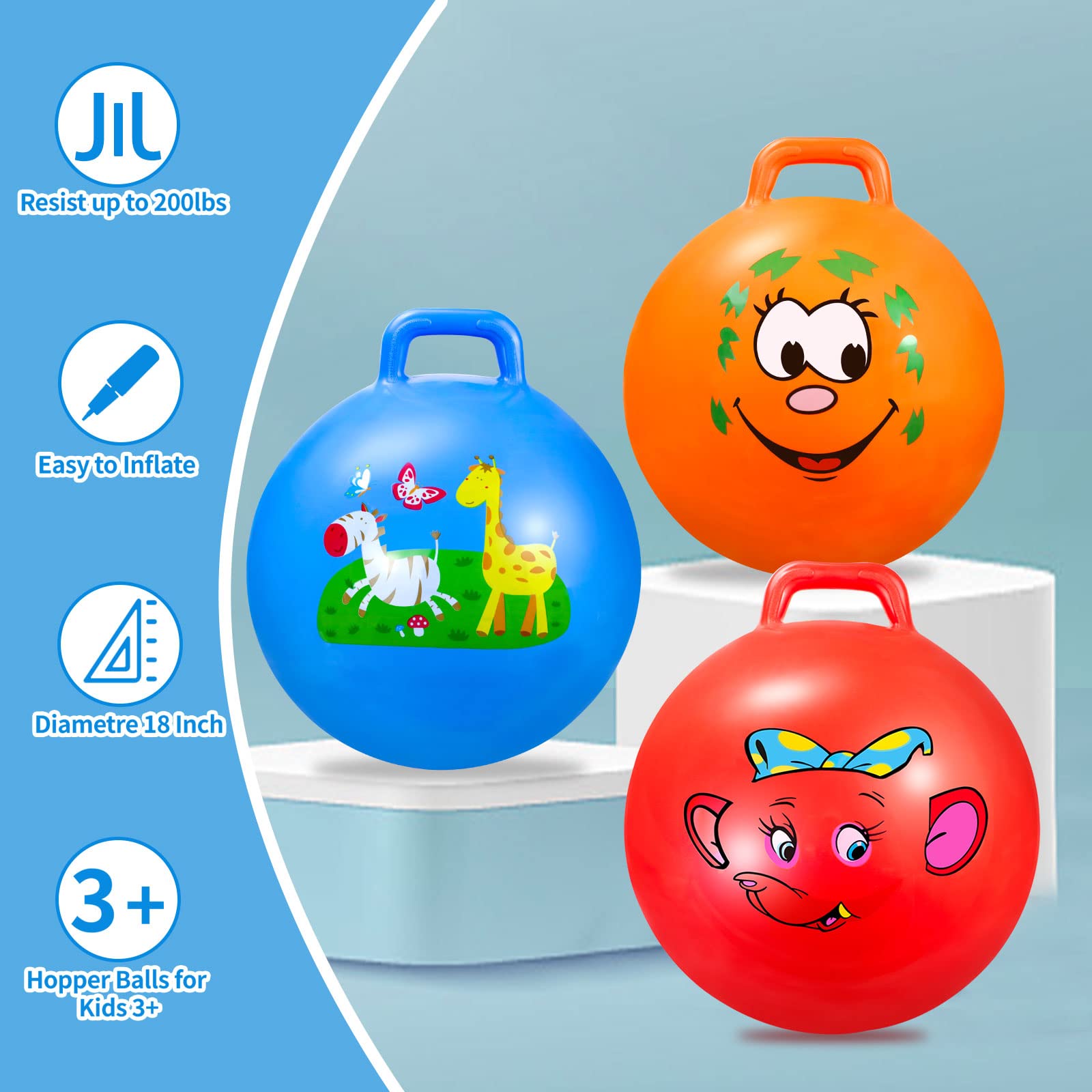 Ynanimery three-pack bouncy balls offer versatile, shared play options.