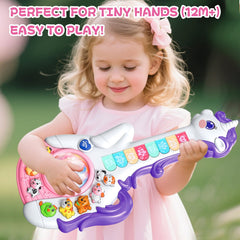 Ynanimery Unicorn Guitar animal sounds button for pretend play and listening.