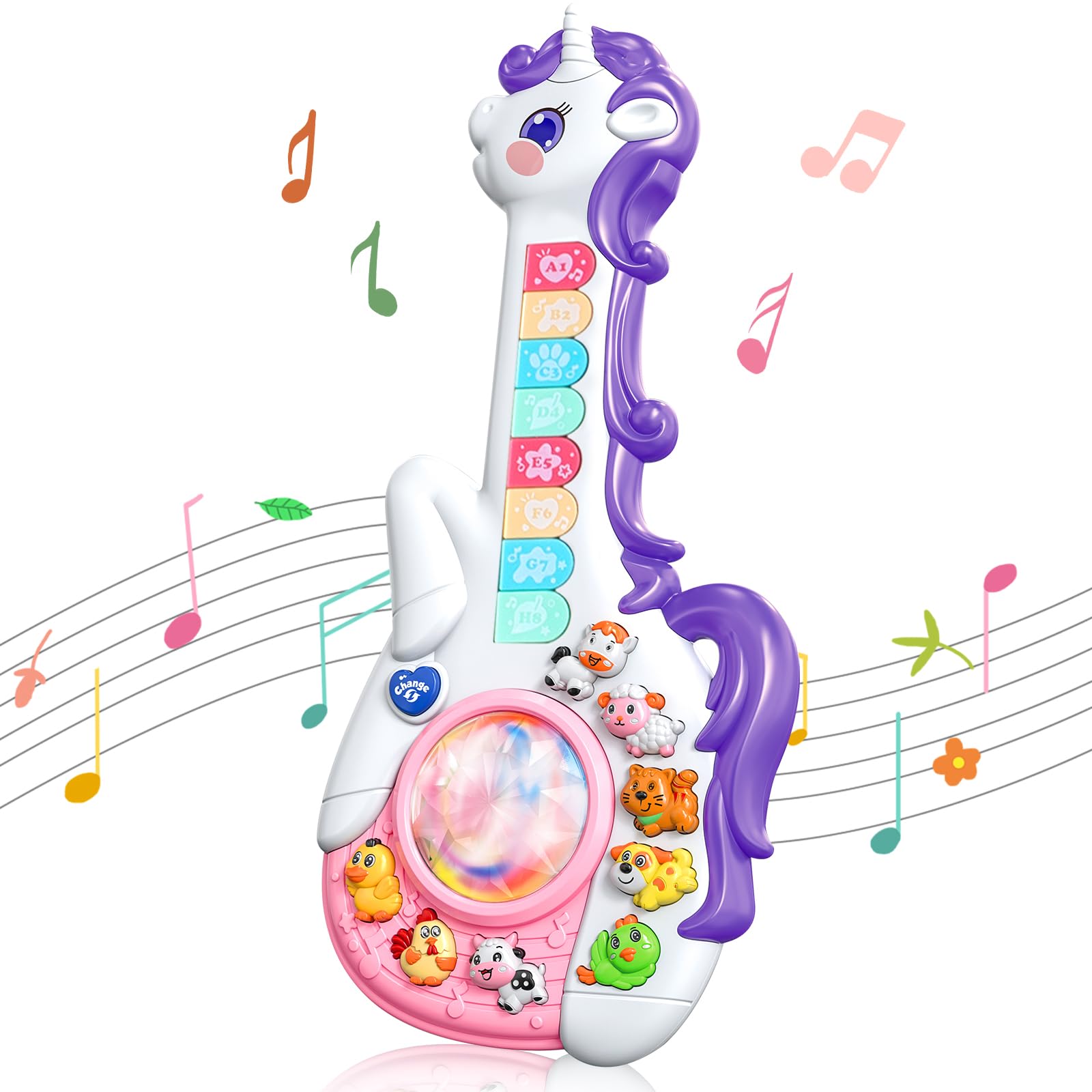 Ynanimery Unicorn Guitar gift packaging makes birthdays easier.