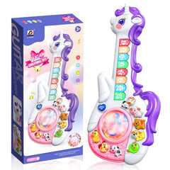Ynanimery Unicorn Guitar mode switch enables interactive learning and play.