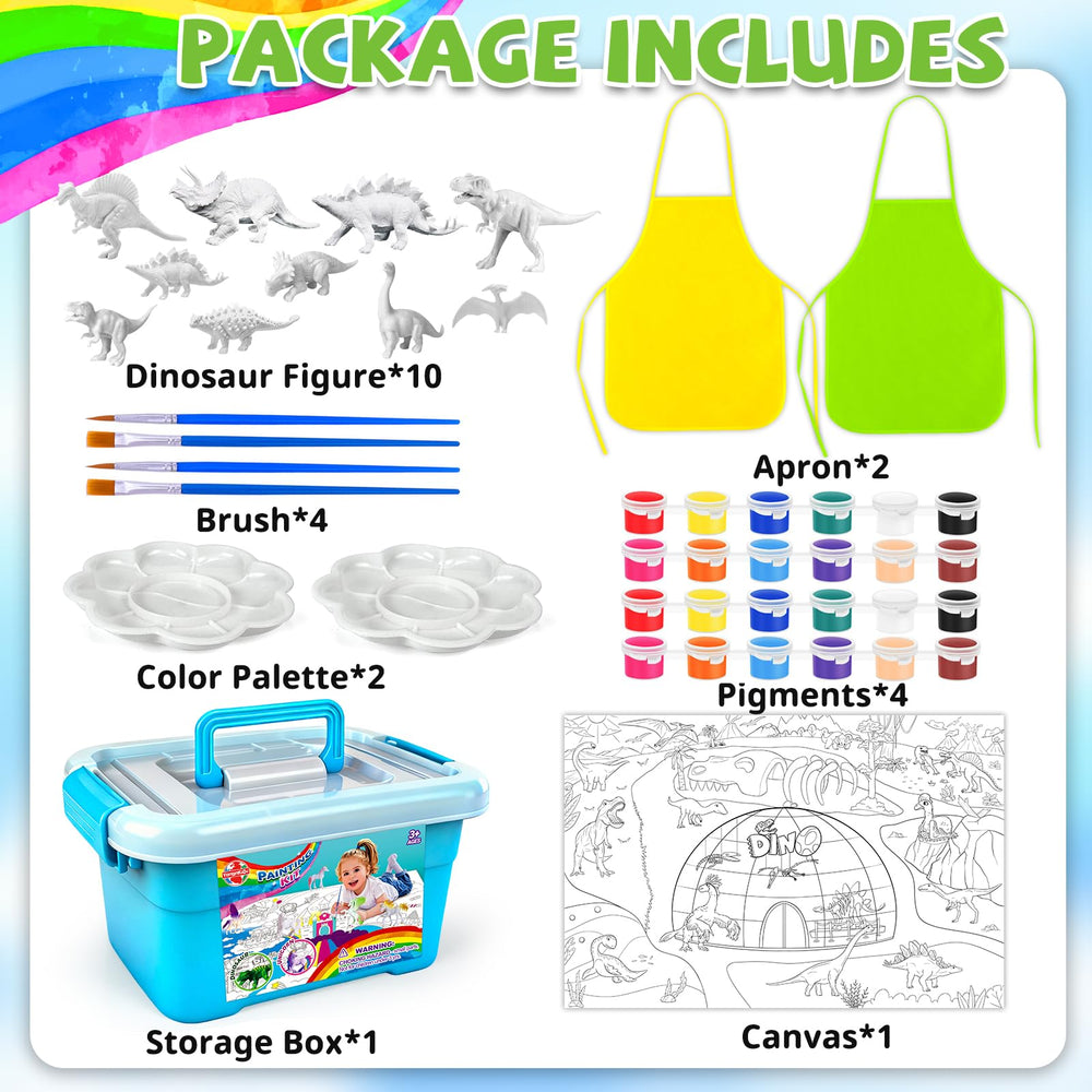 Ynybusi 12-color acrylic paints deliver vibrant hues for dinosaur art projects