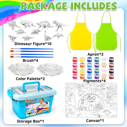 Ynybusi 12-color acrylic paints deliver vibrant hues for dinosaur art projects