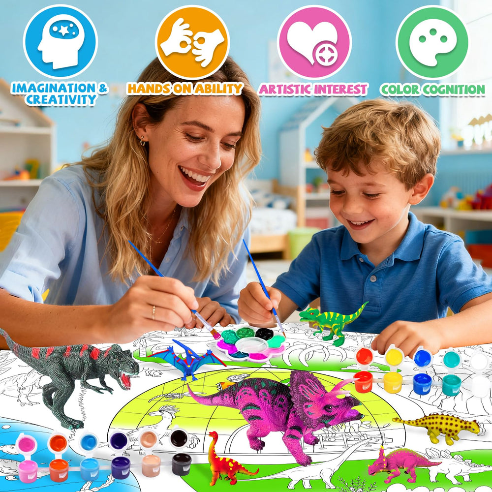 Ynybusi pigment trays help separate colors for clean painting of dinosaur figures