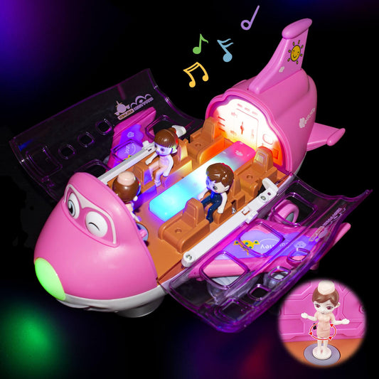 Ynybusi pink airplane toy with LED lights enhancing takeoff moments