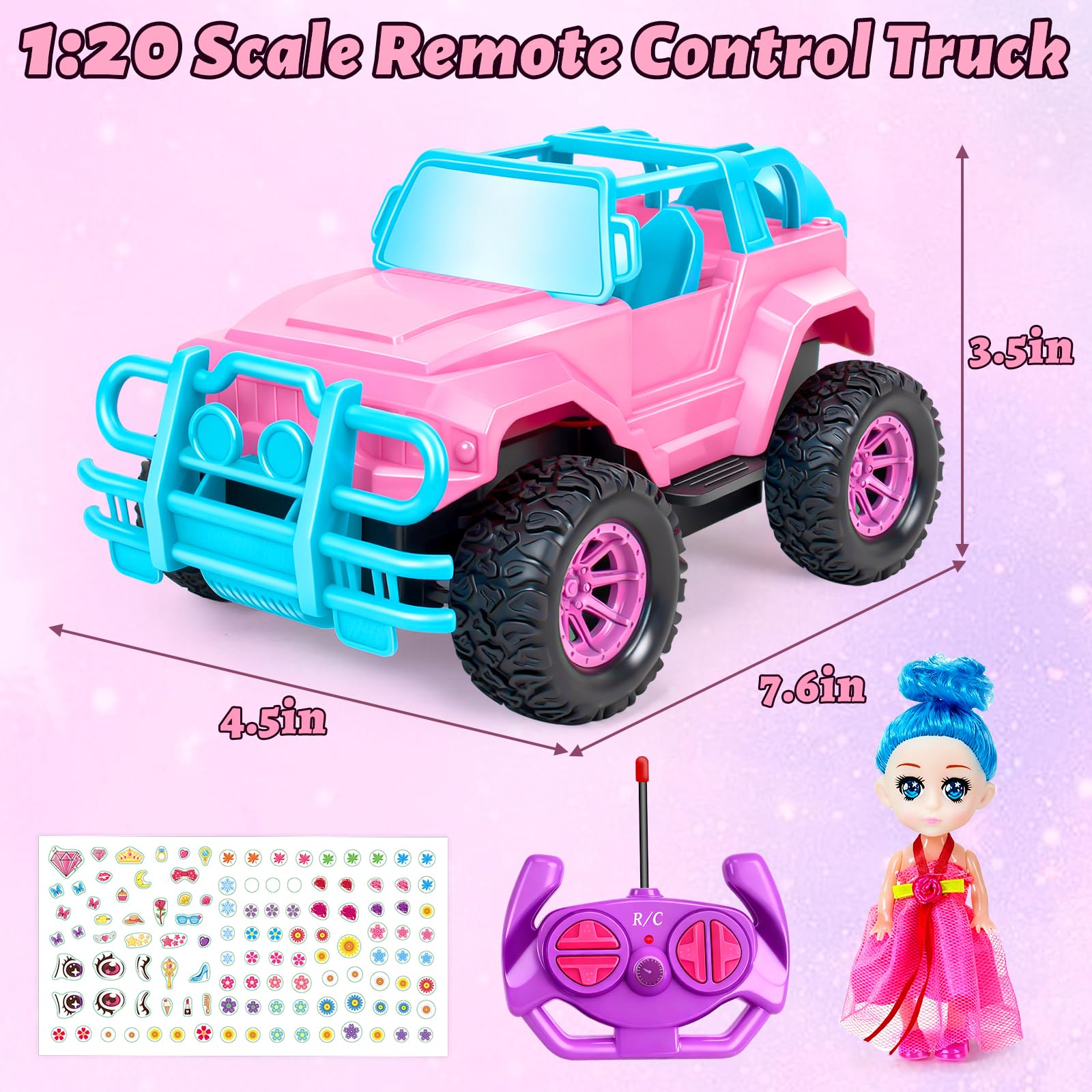 Ynybusi RC truck doll seat setup enables imaginative play with dolls.