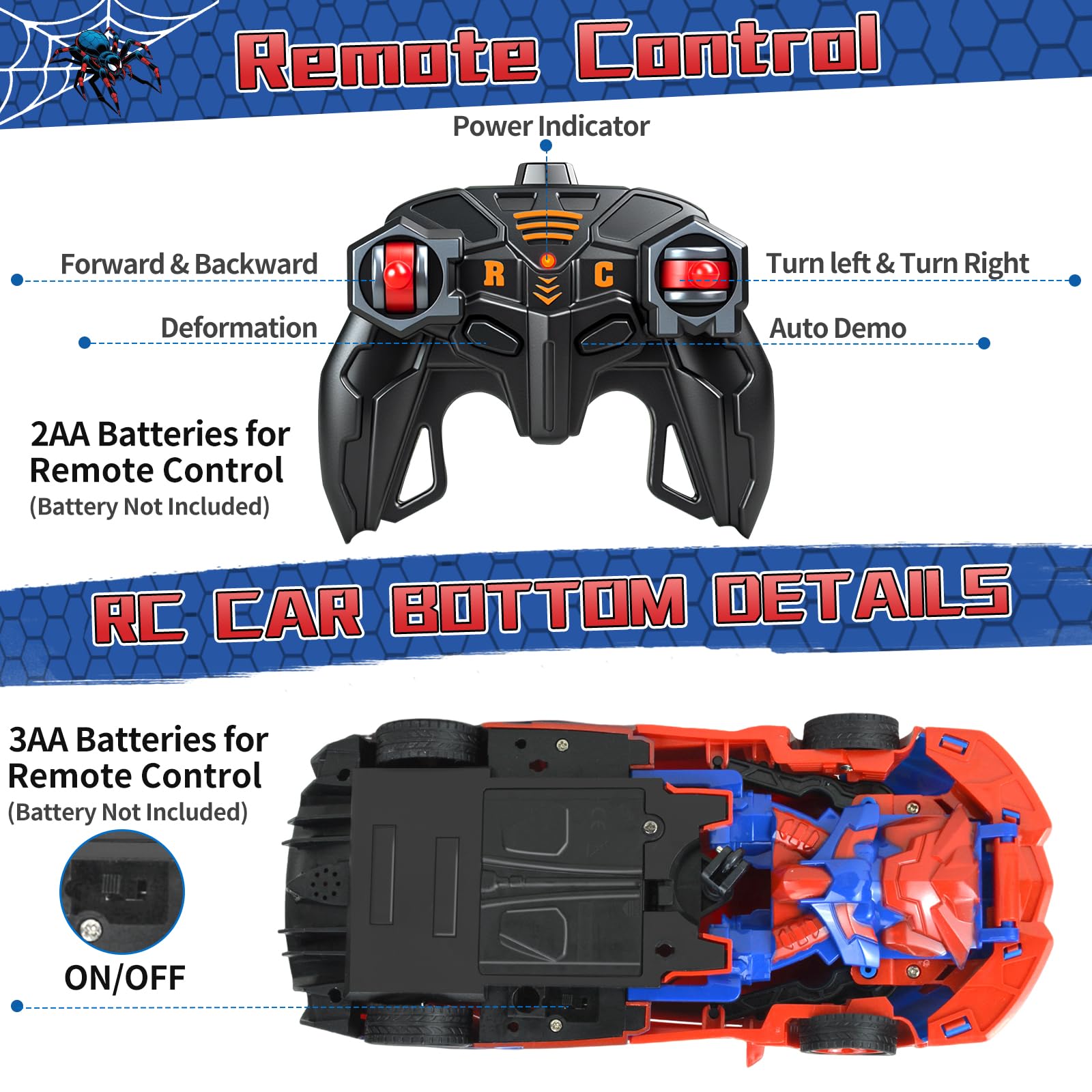 Ynybusi Spider RC Car LED lighting for bright night play