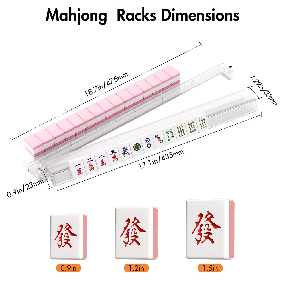 YOAEAILY Mahjong Racks with Pushers side view highlighting easy reach and stable tile handling